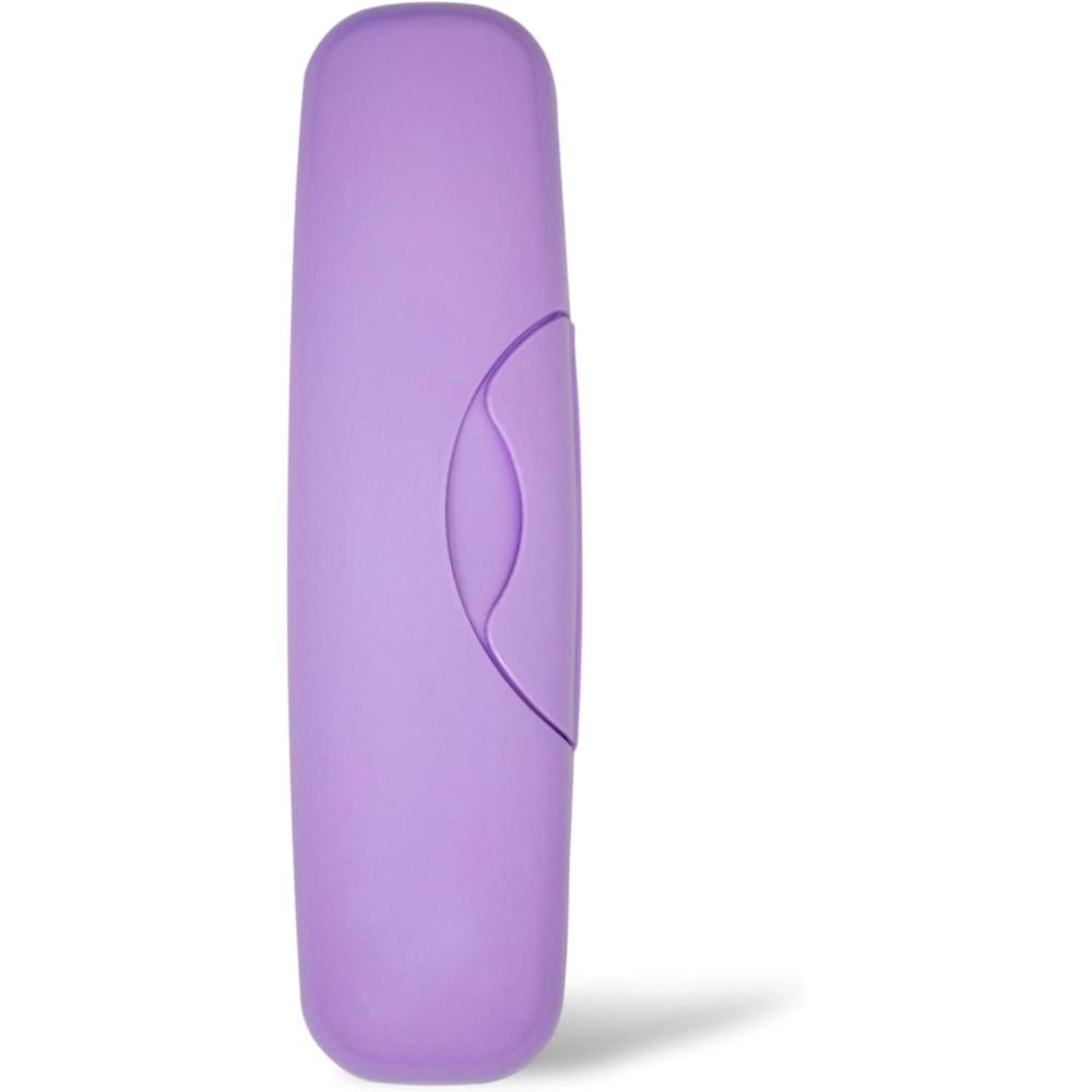 image:imageRADIUS Toothbrush Travel Case Fits Big Brush Original Flex amp Scuba Brushes BPAFree Recycled Plastic Portable Durable amp EcoFriendly for Home School Travel Pastel PinkLavender