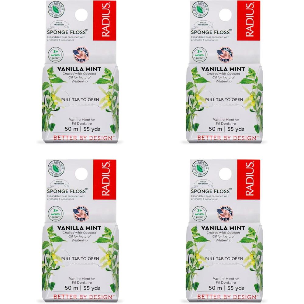 image:imageRadius Vanilla Mint Dental Floss 55 Yards Vegan amp NonToxic Oral Care Boost amp Designed to Help Fight Plaque Clear Pack of 3Vanilla Mint