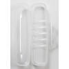 RADIUS Toothbrush Original Big Brush, BPA Free ADA Accepted – Left Hand – White Brush with White Case(Clear)