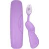 RADIUS Toothbrush Original Big Brush, BPA Free ADA Accepted – Left Hand – White Brush with White Case(Lavender)