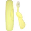 RADIUS Toothbrush Original Big Brush, BPA Free ADA Accepted – Left Hand – White Brush with White Case(Lemon)