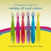 RADIUS Totz Toothbrush Extra Soft Brush BPA Free & ADA Accepted Designed for Delicate Teeth & Gums for Children 18 Months & Up – Magenta Sparkle – Pack of 1(Green/Coral/Yellow)