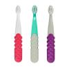 RADIUS Children’s Toothbrush, Totz Plus Brush, Extra Soft Bristles, White & Coral/Mint & Grey/Grey & Purple, BPA Free ADA Accepted, for Delicate Teeth & Gums for Children 3 Years & Up, Pack of 3(Greypurple / Whitecoral/ Mintgrey)
