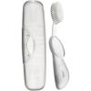 RADIUS Toothbrush Original Big Brush, BPA Free ADA Accepted – Left Hand – White Brush with White Case(Clear)