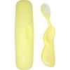 RADIUS Toothbrush Original Big Brush, BPA Free ADA Accepted – Left Hand – White Brush with White Case(Lemon)