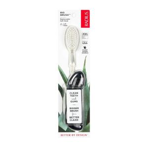 RADIUS Big Brush with Replaceable Head BPA Free & ADA Accepted Toothbrush Designed to Improve Gum Health & Reduce Gum Issues – Right Hand – Assorted – Pack of 6(Black Sparkle)