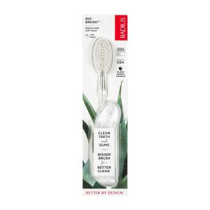RADIUS Big Brush with Replaceable Head BPA Free & ADA Accepted Toothbrush Designed to Improve Gum Health & Reduce Gum Issues – Right Hand – Assorted – Pack of 6(Marble)