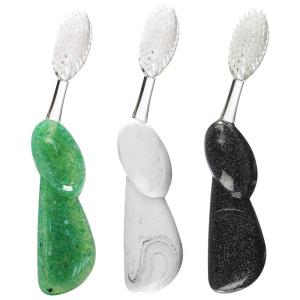 RADIUS Big Brush with Replaceable Head BPA Free & ADA Accepted Toothbrush Designed to Improve Gum Health & Reduce Gum Issues – Right Hand – Assorted – Pack of 6(Midnight Sky/Marble/Soda Pop Eco Grind)