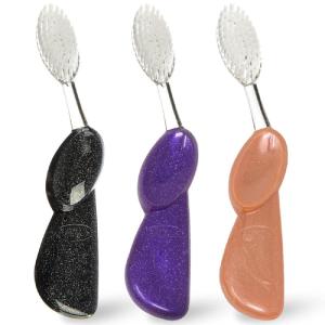 RADIUS Big Brush with Replaceable Head BPA Free & ADA Accepted Toothbrush Designed to Improve Gum Health & Reduce Gum Issues – Right Hand – Assorted – Pack of 6(Purple/ Sea Shell/ Midnight Sky)