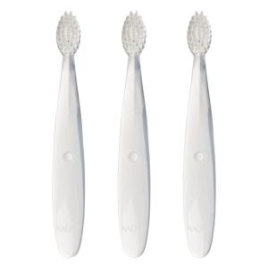 RADIUS Children’s Toothbrush Pure Brush Ultra Soft BPA Free ADA Accepted Designed for Delicate Teeth for Kids 6 Months and Up – Clear – Pack of 1(3 Count (Pack of 1))