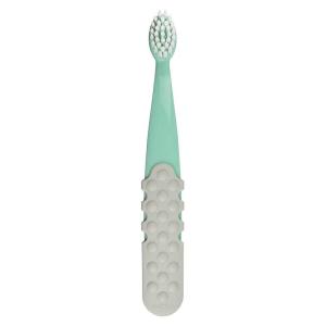 RADIUS Children’s Toothbrush, Totz Plus Brush, Extra Soft Bristles, White & Coral/Mint & Grey/Grey & Purple, BPA Free ADA Accepted, for Delicate Teeth & Gums for Children 3 Years & Up, Pack of 3(Mint/Cool Grey)