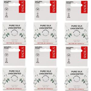 RADIUS Dental Floss, Natural Floss, Unscented Silk, 33 Yards, Compostable & Non-Toxic Oral Care Designed to Help Fight Plaque, Pack of 6(33 Yards (Pack of 6))
