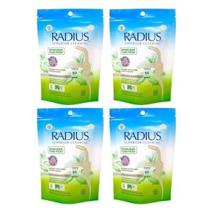 RADIUS Peppermint EcoClean Compostable Floss Picks Adult for Oral Care Boost Non Toxic Tooth & Gum Protection(Pack of 4)