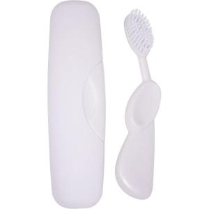 RADIUS Toothbrush Original Big Brush, BPA Free ADA Accepted – Left Hand – White Brush with White Case(White)