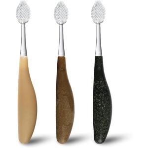 RADIUS Toothbrush Source Floss Brush BPA Free & ADA Accepted Improve Gum Health & Reduce Gum Issues – Soft – Cornstarch/Hemp/Money – Pack of 3(Cornstarch  Hemp  Money)