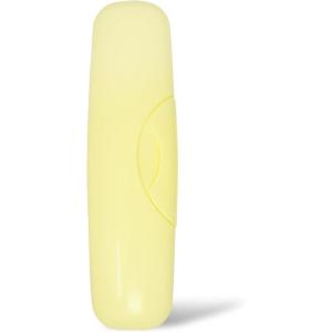 RADIUS Toothbrush Travel Case – Fits Big Brush, Original, Flex & Scuba Brushes BPA-Free Recycled Plastic, Portable, Durable & Eco-Friendly for Home, School, Travel, Pastel Pink(Lemon Yellow)