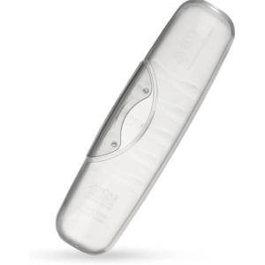 RADIUS Toothbrush Travel Case – Fits Big Brush, Original, Flex & Scuba Brushes BPA-Free Recycled Plastic, Portable, Durable & Eco-Friendly for Home, School, Travel, Pastel Pink(Translucent)