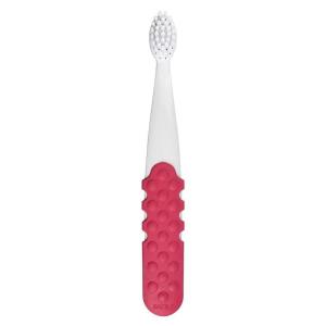 RADIUS Totz Plus Brush Kids Toothbrush Silky Soft BPA Free ADA Accepted Designed for Delicate Teeth & Gums for Children 3 Years & Up – WhiteBlue – Pack of 1(White/Coral)