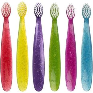 RADIUS Totz Toothbrush Extra Soft Brush BPA Free & ADA Accepted Designed for Delicate Teeth & Gums for Children 18 Months & Up – Magenta Sparkle – Pack of 1(Assorted (Blue/ Pink/ Purple/Green/Yellow/Coral))