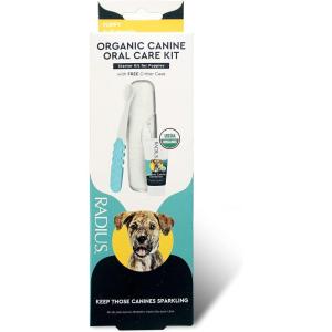 RADIUS USDA Organic Dental Solutions Puppy Kit 2 Units, Kit Includes 1 Dog Toothbrush & 1 0.8oz Toothpaste, Ultra Soft Bristle & Non Toxic Toothpaste for Dogs, Designed to Clean Teeth, Xylitol Free(Puppy – Pack of 1)