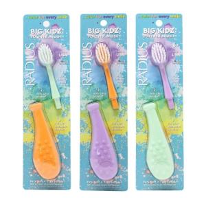 Radius Big Kidz Forever Brush with Replaceable Head Toothbrush for Children, 6 Years and Up, BPA Free ADA Accepted for Growing Teeth and Gums – Right and Left Handed, Extra Soft(Lavender / Mint/ Tangerine)