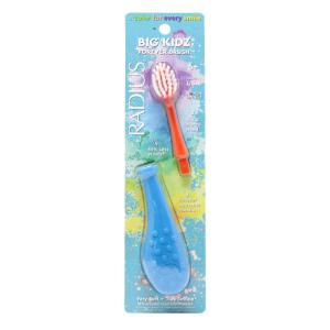 Radius Big Kidz Forever Brush with Replaceable Head Toothbrush for Children, 6 Years and Up, BPA Free ADA Accepted for Growing Teeth and Gums – Right and Left Handed, Extra Soft(Blue / Coral)