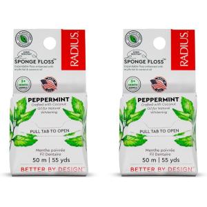 Radius Vanilla Mint Dental Floss 55 Yards Vegan & Non-Toxic Oral Care Boost & Designed to Help Fight Plaque Clear – Pack of 3(Peppermint)
