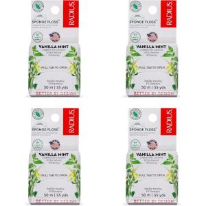 Radius Vanilla Mint Dental Floss 55 Yards Vegan & Non-Toxic Oral Care Boost & Designed to Help Fight Plaque Clear – Pack of 3(Vanilla Mint)