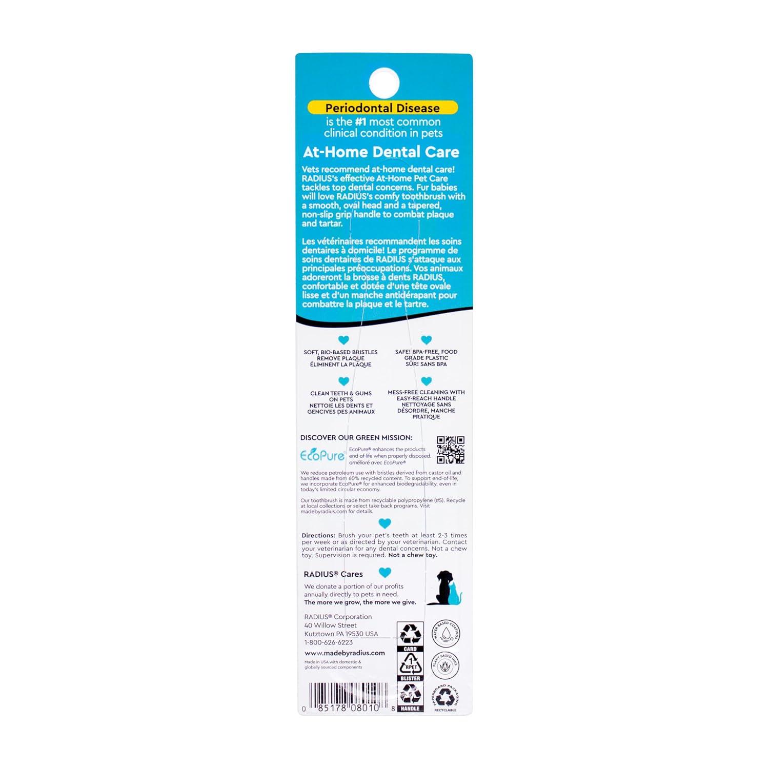 image:imageRADIUS Pet Toothbrush Lush and Plus Soft Bristles Designed to Clean Teeth and Help Prevent Tartar and Remove Plaque Pack of 2