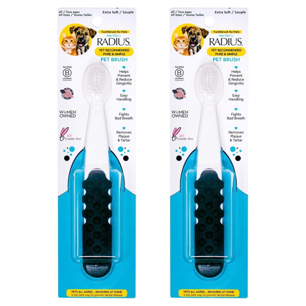 image:imageRADIUS Pet Toothbrush Lush and Plus Soft Bristles Designed to Clean Teeth and Help Prevent Tartar and Remove Plaque Pack of 2