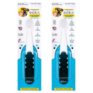 RADIUS Pet Toothbrush, Lush and Plus Soft Bristles, Designed to Clean Teeth and Help Prevent Tartar and Remove Plaque, Pack of 2