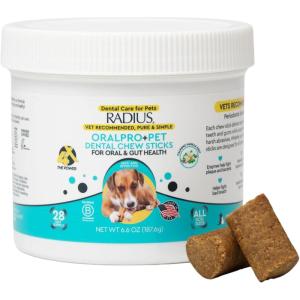 RADIUS OralPro+ Pet Prebiotic Enzymatic Dental Chew Sticks, 28 CT