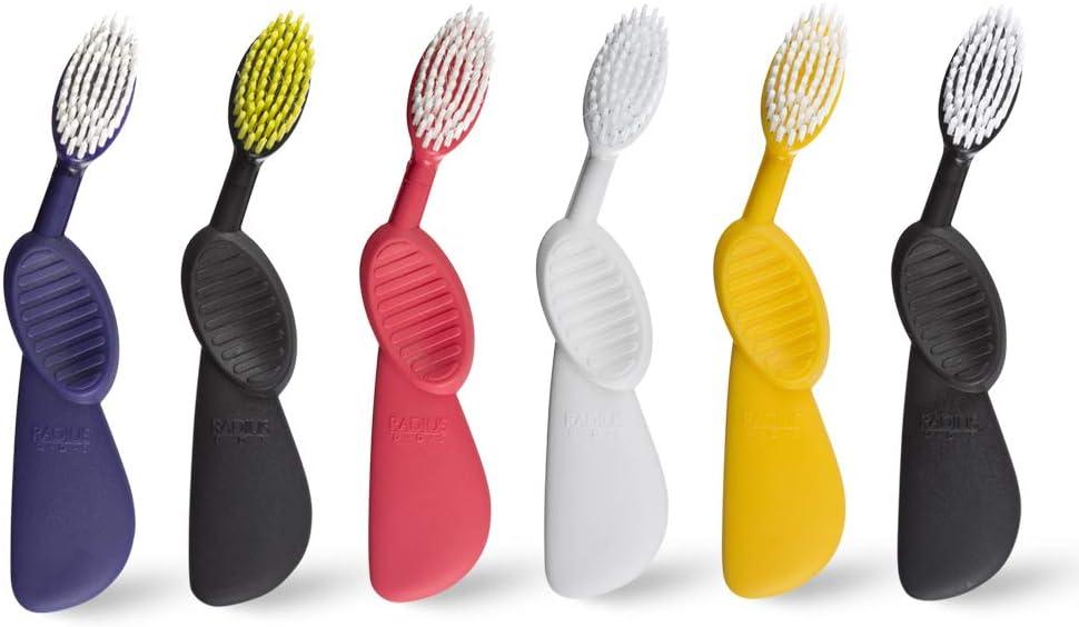 image:imageRADIUS Flex Brush with Soft Bristles Toothbrush BPA Free amp ADA Accepted Designed to Improve Gum Health amp Reduce Issues Right Hand PurpleWhite Pack of 1BlackYellow