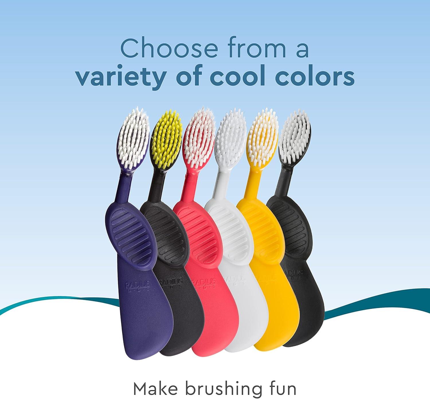image:imageRADIUS Flex Brush with Soft Bristles Toothbrush BPA Free amp ADA Accepted Designed to Improve Gum Health amp Reduce Issues Right Hand PurpleWhite Pack of 1BlackGreen